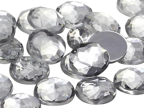 Allstarco Diamantes de imitación acrílicos redondos de cristal H102 de 0.984 in con parte trasera plana, gemas circulares de plástico para hacer