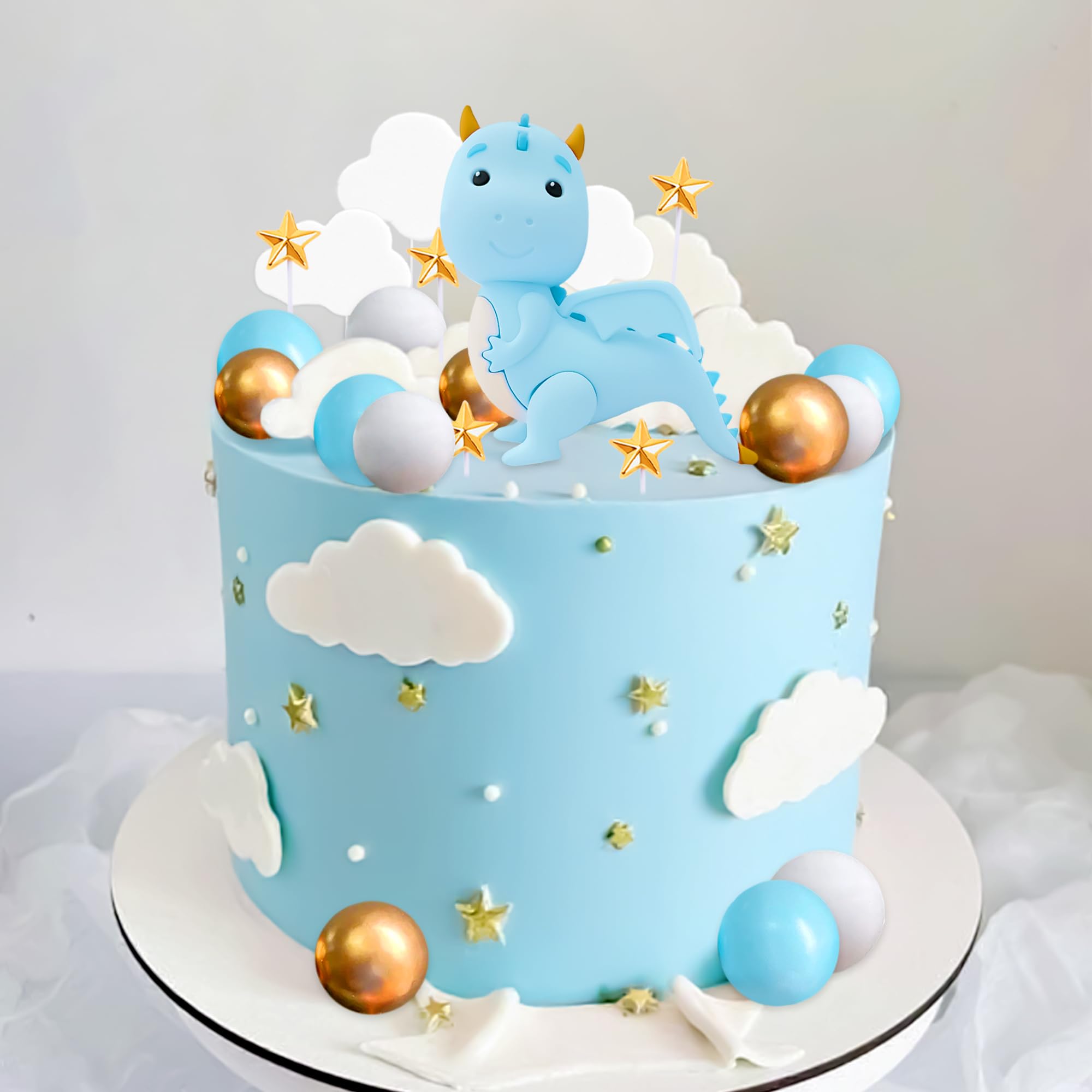 JeVenis Dragon Cupcake Toppers Magical Dragon Cake Decorations Fantasy Party Supplies for Baby Shower Birthday Party Supplies - Image 8
