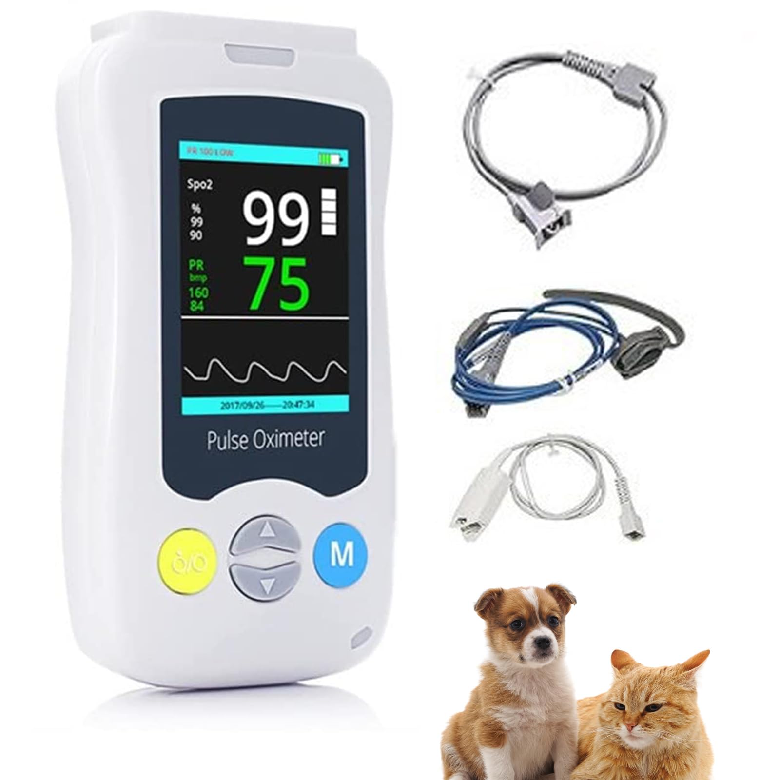 Oxímetro De Pulso Veterinario Portátil, Oxímetro De Pulso Veterinario Con Software Para Pc, Función De Reproducción De Almacenamiento Con Cable Usb, Uso En Hospitales Familiares Para Mascotas, Etc