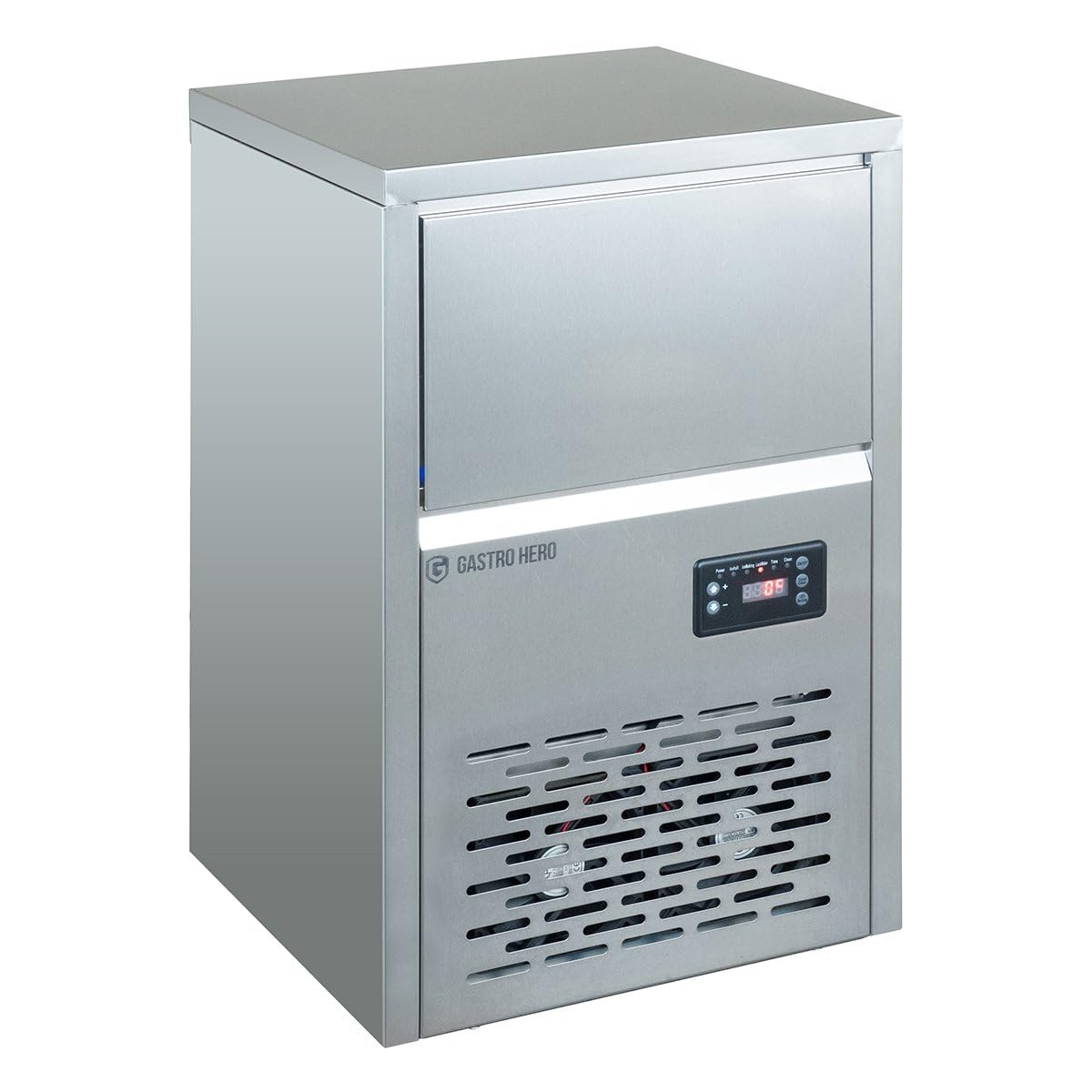 GastroHero Eiswürfelbereiter ECO 40 kg Vollwürfel Eiswürfelmaschine Edelstahl Eismaschine 40 kg/24h Eisbereiter Gastro luftgekühlt Vorratsbehälter 10 kg