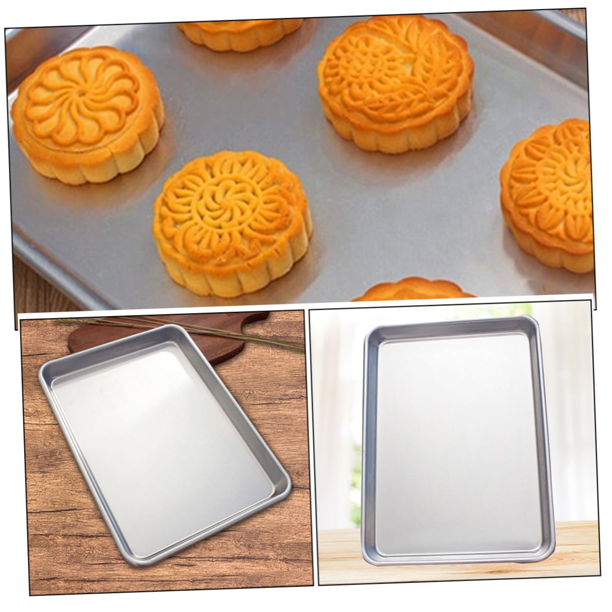 2 Pièces Moule à Gâteau Rectangulaire Antiadhésif en Alliage D'aluminium