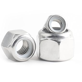 7/16-14 Nylon Insert Lock Nuts, Nylon Locknuts 304 Stainless Steel 18-8 Lock Nuts, Pack of 20