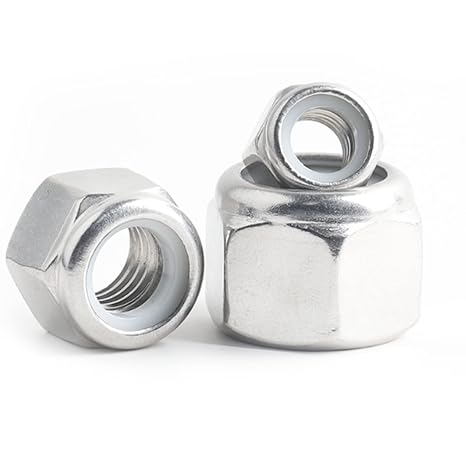 7/16-14 Nylon Insert Lock Nuts, Nylon Locknuts 304 Stainless Steel 18-8 Lock Nuts, Pack of 20