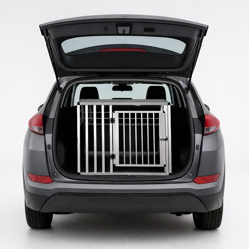 NK Trasportino per Cani con Porta e Serratura, Leggero e Resistente, Design Compatto, Montaggio Semplice e Veloce, Facile da Pulire, Spazioso e Comodo, Modello L (92 x 65 x 66cm)