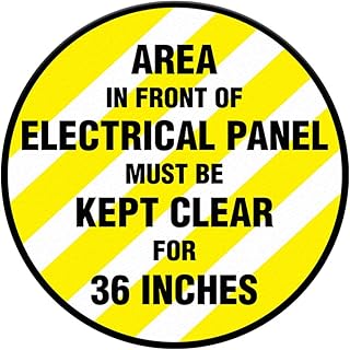 Area Electrical Panel Must Be Kept 36 Inches Signs Floor Decals Anti-Slip Round Shape Lifestyle Industrial Banners Stickers 17Inches Longer Side