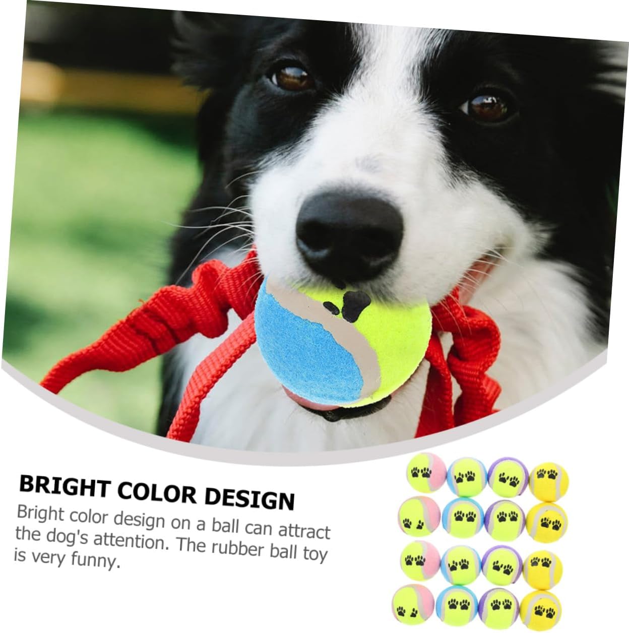 PRETYZOOM 16pcs Dog Fetch Balls Rubber for Small Dogs 7cm Diameter Interactive Outdoor Training Puppy Playthings Random Color
