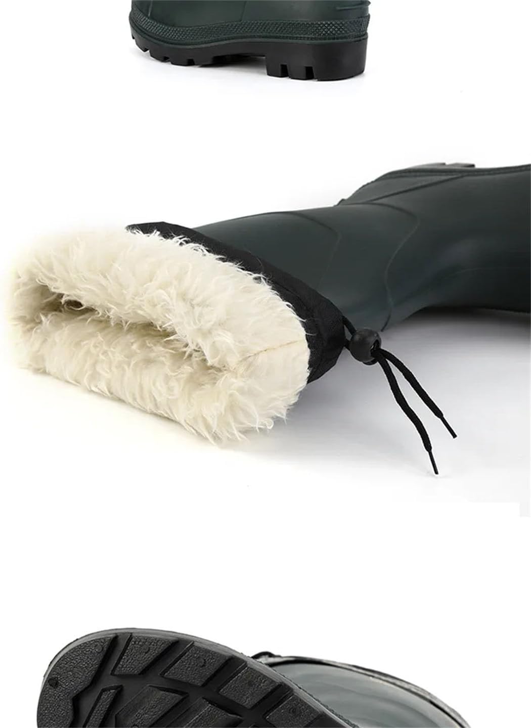 Men's Winter Windproof Plush Rain Shoes Men High Rain Boots Reflective Rain Boots At Night Water Boot