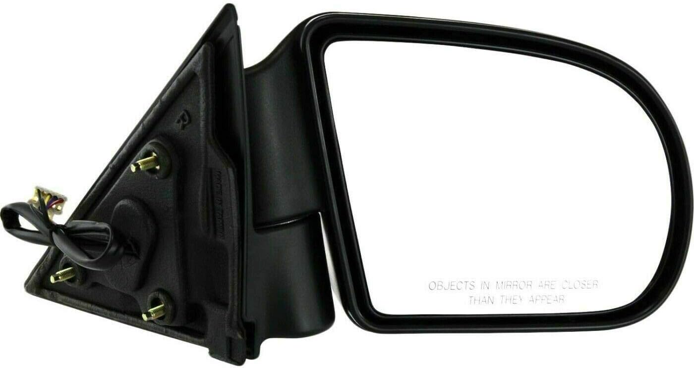 Side View Mirror Set Power Glass Manual Folding Heated Textured Black For 1994-2004 Chevrolet S10 Pickup / 1998-2005 Blazer Direct Replacement 15105941 15105940