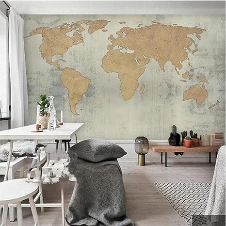 Amazon Co Jp カスタマイズされた大きな壁画ファッションホームセンターアンティークセメント壁レトロな世界地図背景壁の壁紙 1x100cm Diy 工具 ガーデン
