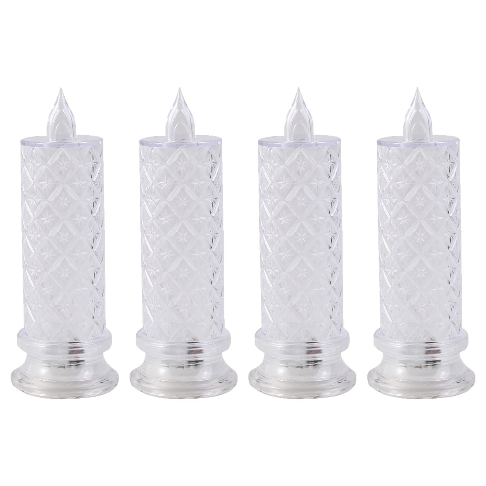 HOIXZCS Warm Colored Lighting with R Flameless LED Candles Transparent Lampshade for Weddings LED Flameless Candle Dazzling Candle Battery Light PP, 6.5 * 18.3cm