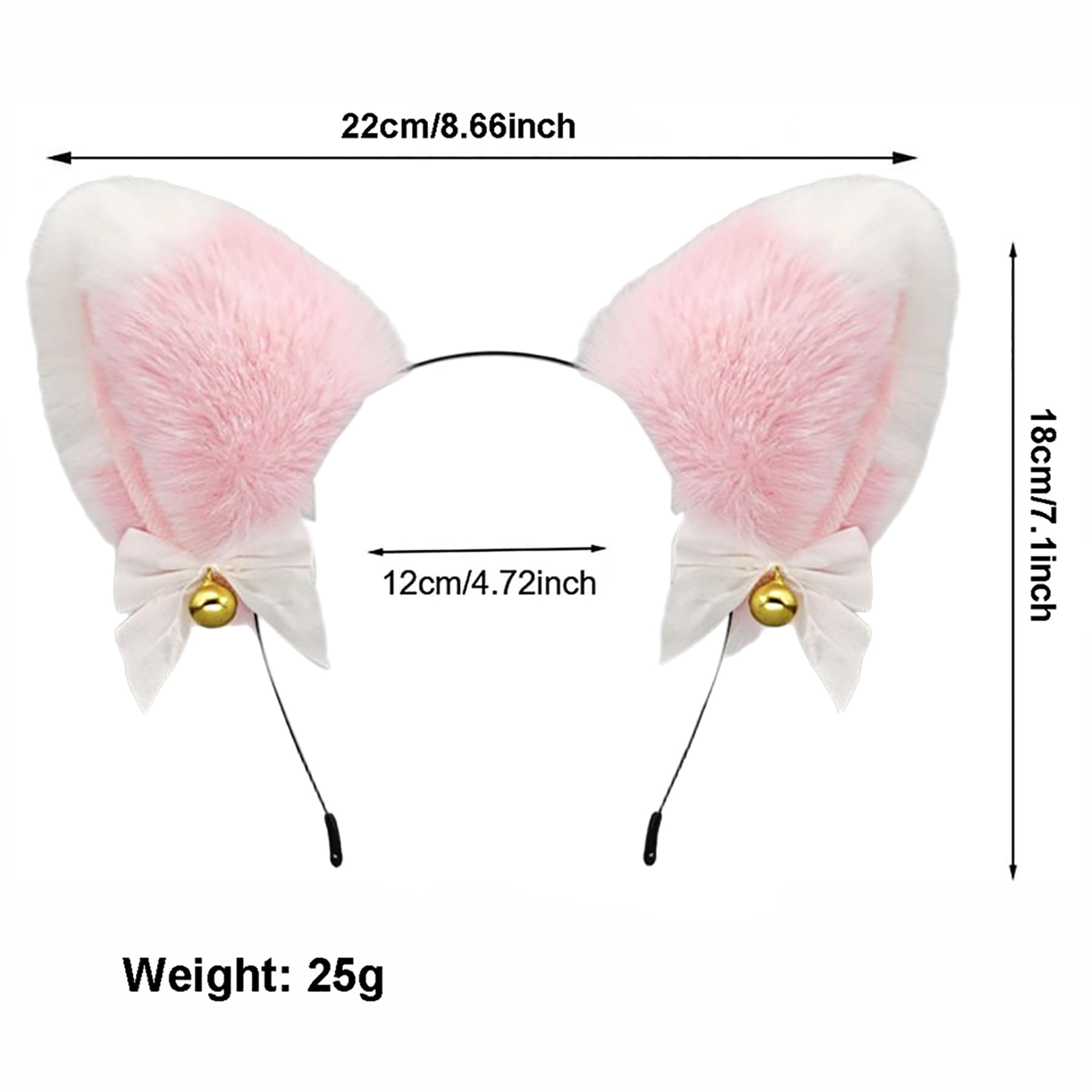 TJCGCKK Animal Cosplay Costume Furry Fox Tail Plug Cute Ears Headband Bat Style Neck Collar Set: (Pink C)