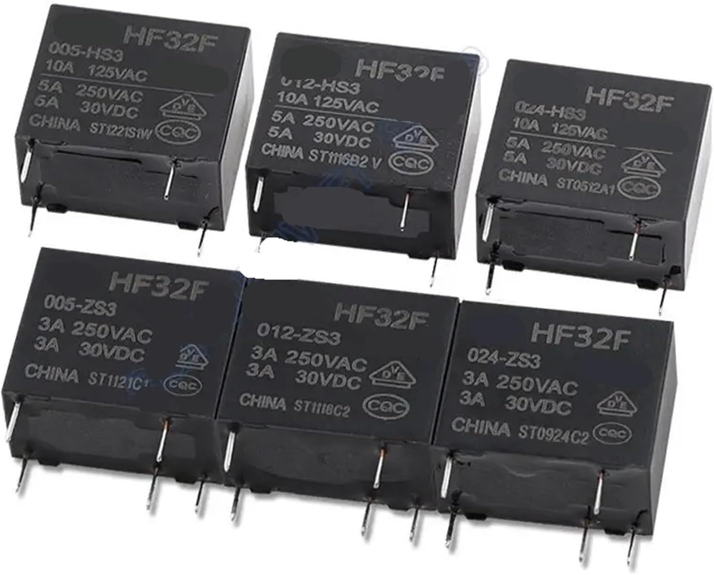 20PCS HF32F -005 012 024 - HS / HS3 / ZS3 3A 5A 10A 250VAC 4PIN 5Pin HF32F-G-012-HS DC5V 12V 24V Relay JZC-32F-012 (Size : HF32F-005-HSL3)