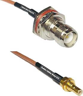 6 feet RG316 RP-TNC Female Bulkhead to SMB Male Bulkhead RF Pigtail Coaxial Cable