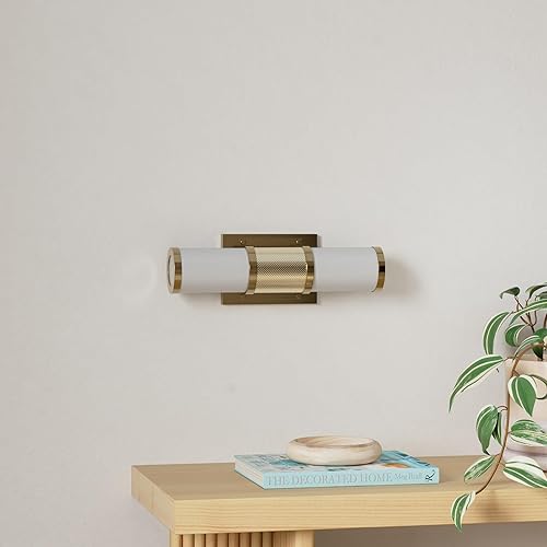 Miniatura 10 de Nuvo 621602 Caper LED Vanity latón cepillado con lente esmerilada, dorado