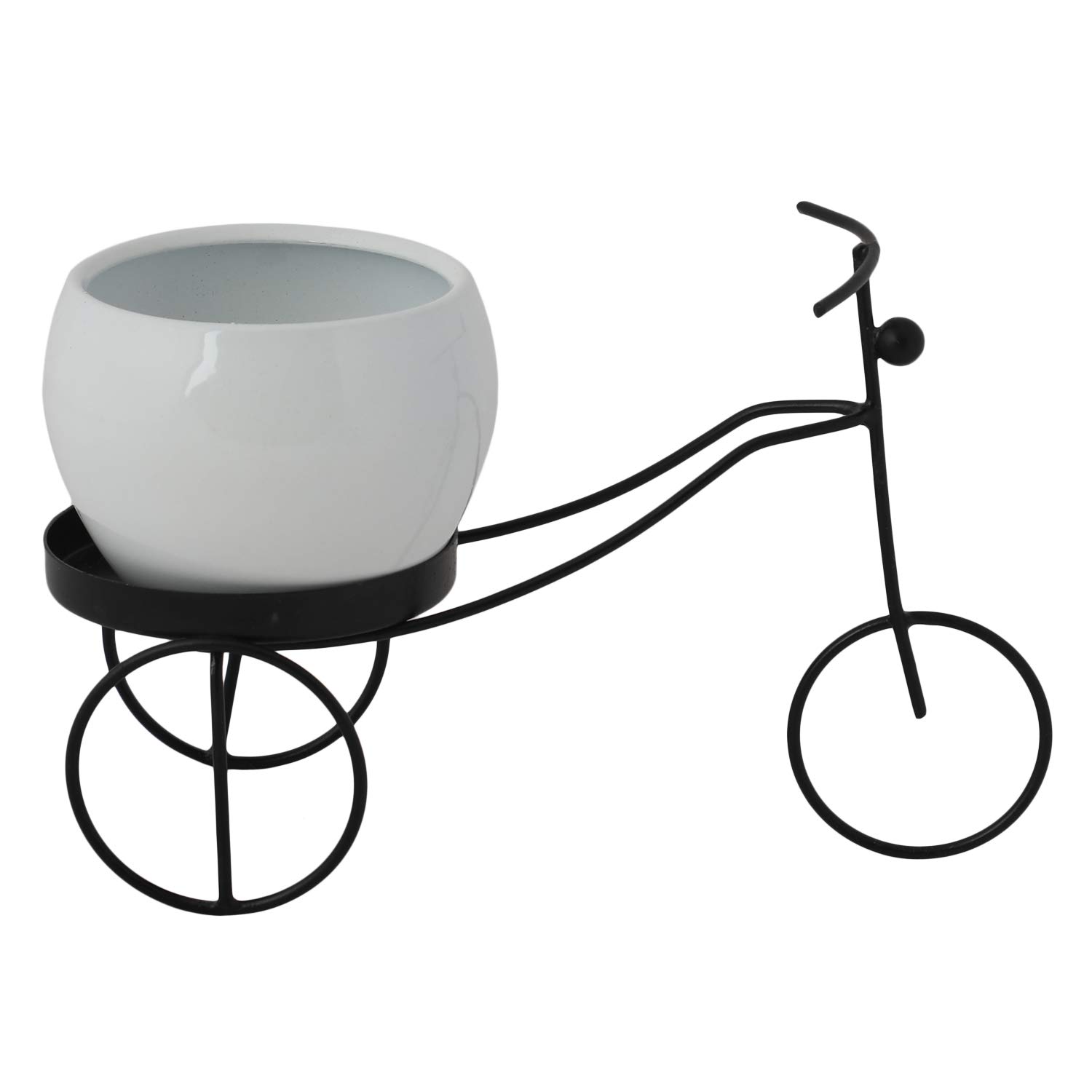 GrowKaro White Metal Pot Decorated on Cycle Stand | Pot Stand | Pot for Flowers | Pot for Plant | Ideal for Decorating Home | Living Room | Office | Garden | Balcony | Table | Kitchen (B08VWJ47QY) Amazon Price History, Amazon Price Tracker