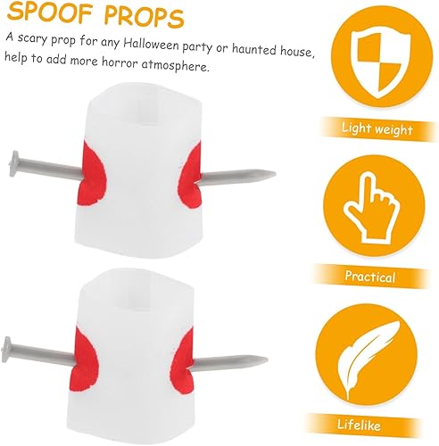 Miniatura 3 de Cabilock Regalos de broma para bromas, 12 piezas, divertido truco de broma, dedo falso a través de las uñas, accesorios de mago realista para niños,