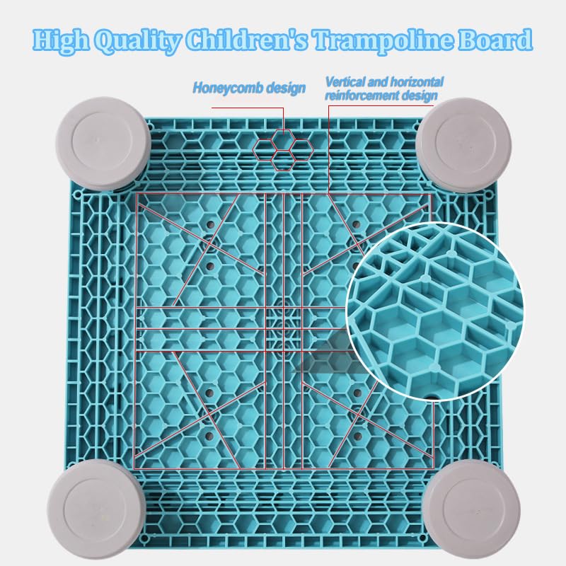 Homesally Blue,Mini Trampoline for Kids, 25 Inch Bounce Trampoline for Toddler, Autism Kids Sensory Integration Training Equipment, Indoor Trampoline w/Non-Slip Base, Max Loaded 330 lbs - Image 4