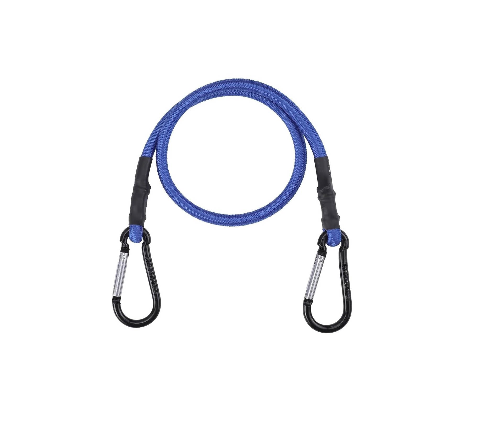 Iseventy9 Blue Bungee Cords With Aluminum Alloy Hook, 24 Inch Long Bungee Cord Extra Strong Black Bungee Straps For Luggage Rack, Camping, Cargo, Bike, Transporting