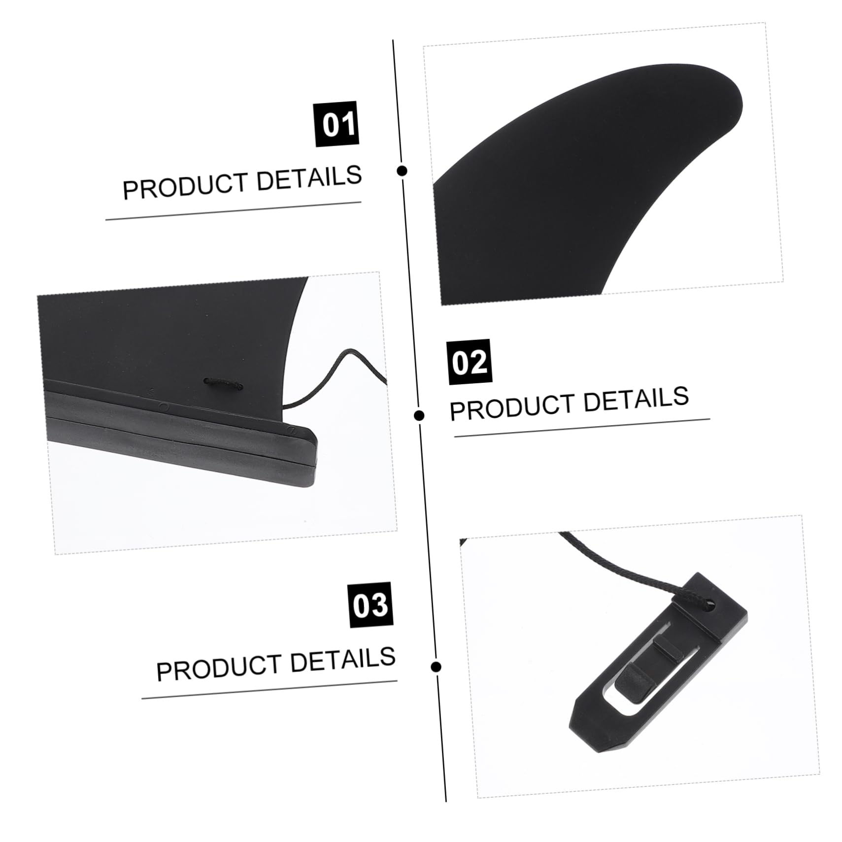 Toyvian 3 Pcs Aileron de Surf à Clip Renforcé pour Planche de Paddle et Longboard Système de Fixation Rapide