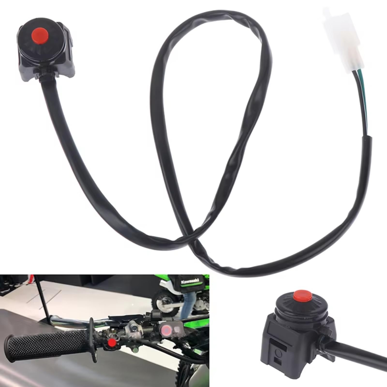 Moto puesta en marcha Interruptor 22 Mm Interruptores De Encendido Para Manillar De Motocicleta Pulsador Universal De 12 V Para ATV Todoterreno Motocross Control De Motocross Piezas De Motocicleta