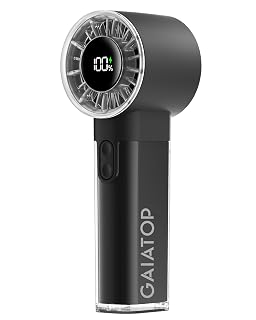 Gaiatop Portable Handheld Turbo Fan, 1-100 Adjustable High Speeds, 3-20Hrs Cooling Times, 4800mAh USB Rechargeable Portable Small Hand Fans with Lanyard for Outdoor, Travel, Home, Make Up, Black