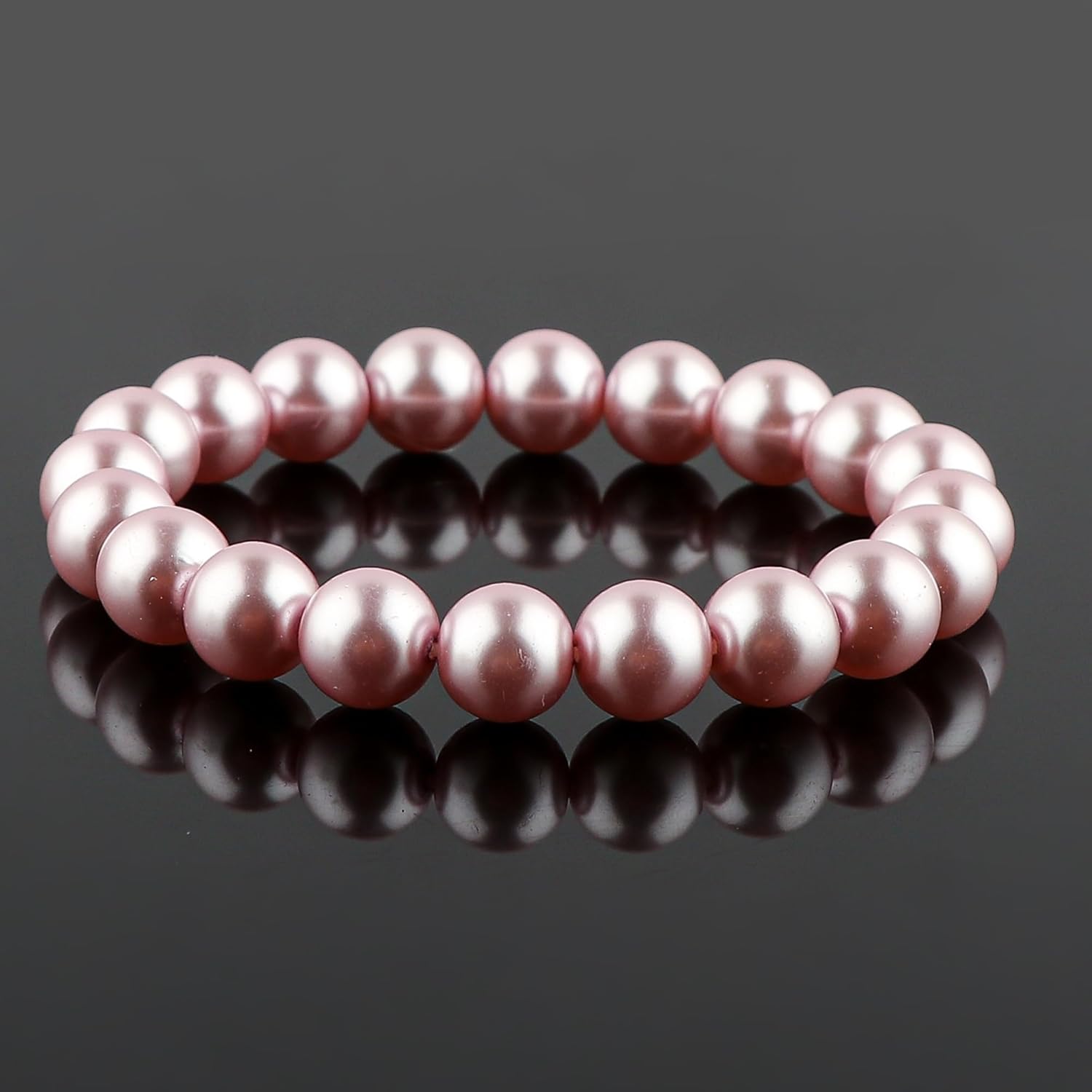 CRYSTALIS Pink Pearl Elastic Stretchable Bracelet, Enchanting Chakra Beads, Healing Yoga & Meditation Beads, Jewelry for Men & Women, Gift Giving Bracelet, 7.25 to 7.50 inch
