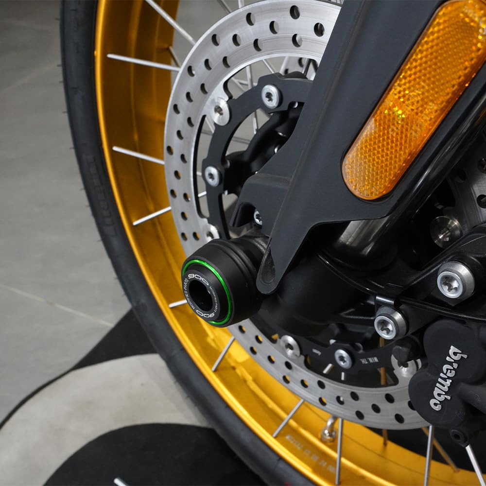Adapté pour Z900 Z900RS Z900SE Z 900 RS SE 2019-2024 2025 Accessoires de protection contre les chutes pour cadre de moto, patins de protection pour roue avant, fourche d'axe (Vert)