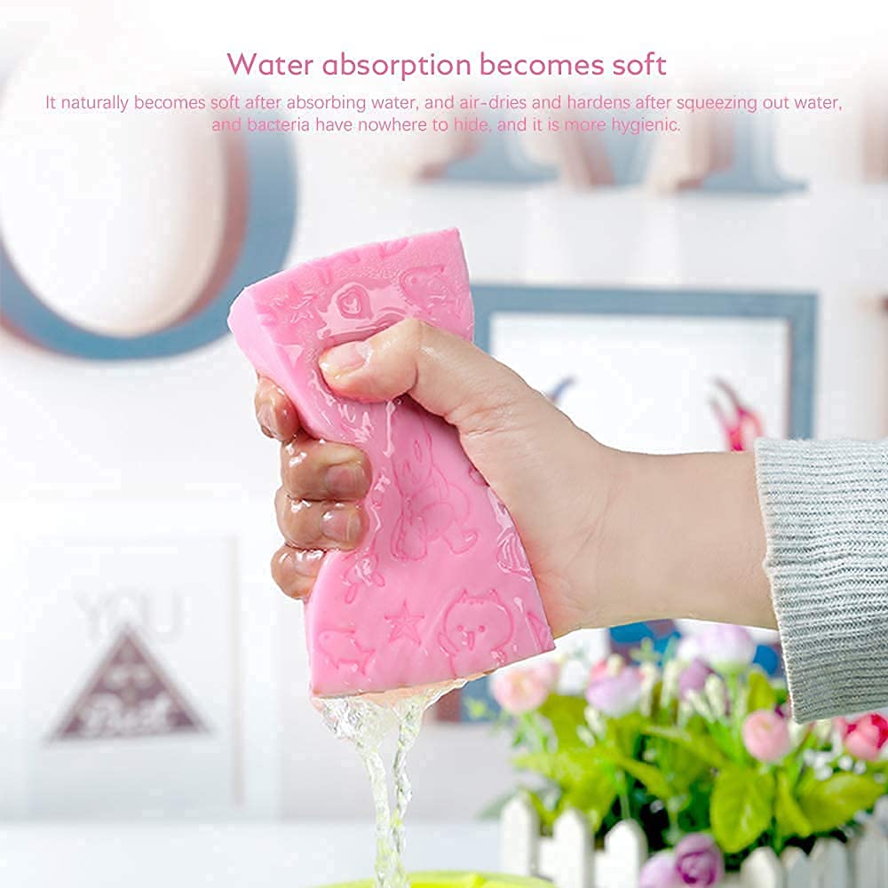 AGLAUROS Ultra Soft Bath Sponge for Kids, Adults – Japanese Shower Loofah, Body Exfoliator | Gentle Face Scrubber for Dead Skin Removal | Safe for Babies | Multicolor Square Design (SQUARE) - Image 8 thumbnail