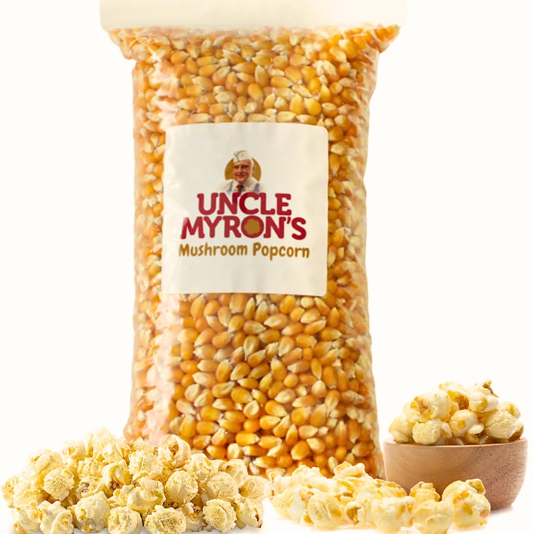 Mushroom Popcorn Kernels for Popping – 3lb Bag – Non-GMO, No Gluten, Popcorn for Popcorn Machine – Delicious and Crunchy Popping Corn, Popcorn for Movie, Snacking by Uncle Myron's Popcorn