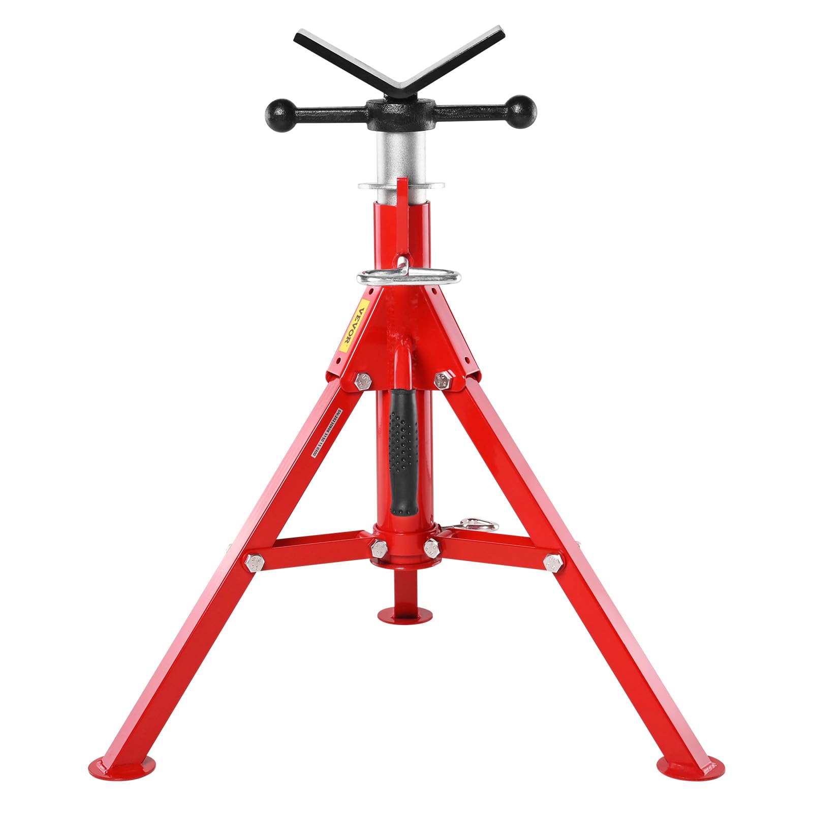 VEVOR Cavalletto per Tubi con Testa a V 0,32-30,48 cm Supporto per tubi Altezza Regolabile 61-107 cm Massima Capacità 1134 kg, Cavalletto per tubi Materiale in Acciaio al Carbonio Piedi Pieghevoli