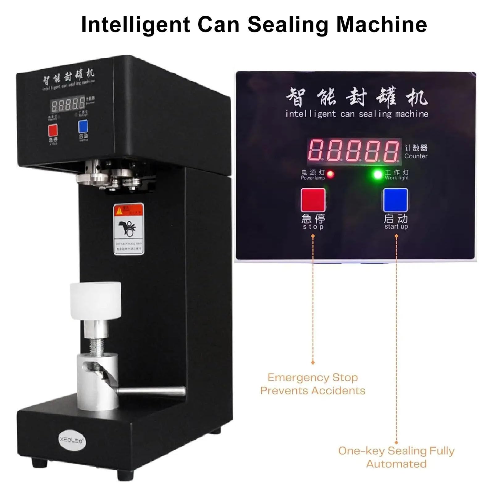 Machine à sceller automatique de tasse électrique, 55 mm, capsuleuse de bouteille avec compteur intelligent, scelleuse de canettes pour une utilisation à la maison et à la cuisine