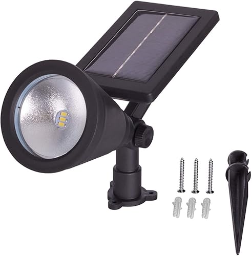 Miniatura 7 de Sterno Home GL40460 - Kit de luz solar LED negra para exteriores, montaje en tierra o pared, iluminación de seguridad impermeable para paisaje con