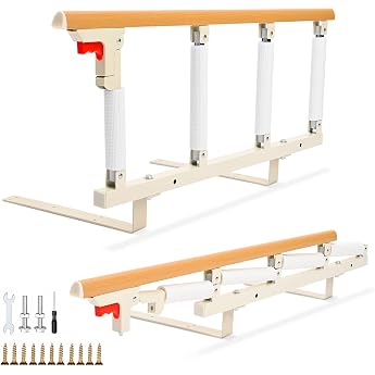 Bed Rail Bed Rail for Elderly Foldable Fall Protection Safety Bed Guard Bed Rail for Elderly Seniors Adults Disabled and Children Foldable Hospital