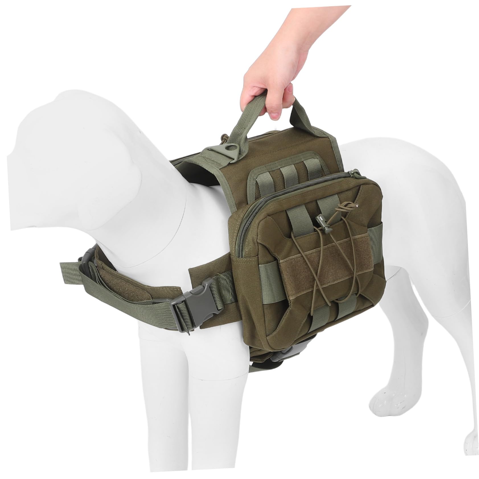 Porte-Charge pour Chien Large avec Poches Latérales Harnais Réglable pour Randonnée Sacoche de Selle Ergonomique pour Chiens de Fermeture Rapide Équipement de Voyage Mains Dégagées