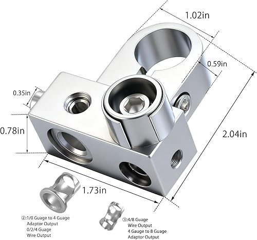 Miniatura 4 de Conectores de terminal de batería, terminales universales de batería de automóvil con collares adaptadores, conectores de batería para salidas de