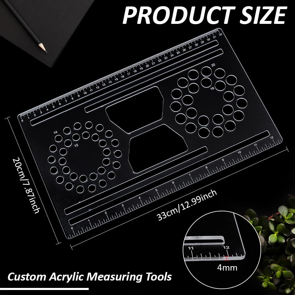 BENECREAT 13x7.8Inch Clear Acrylic Bead Board, Acrylic Bead Organizer Design Board Silicone Bead Organizer Board Kit for Jewelry Bracelet Necklace DIY Making