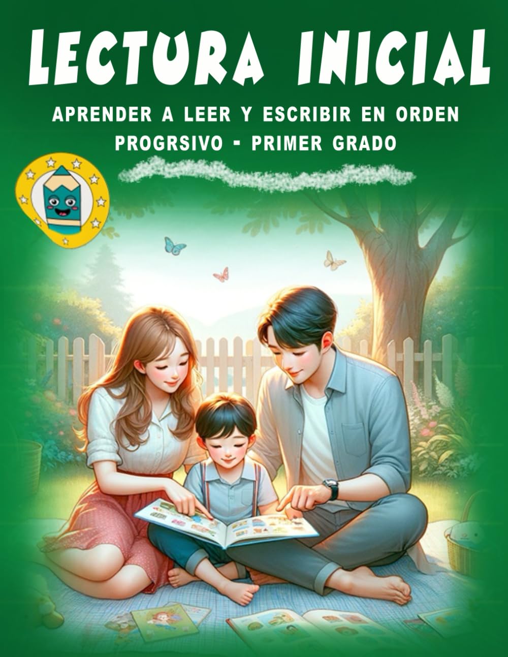 lectura inicial: Libro de lectura en español primer grado, para niños aprender a leer, trazar y escribir con caligrafia ilustrada. (Aprender a leer español para niños)