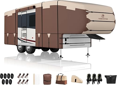 Miniatura 12 de VINPATIO - Cubierta resistente para remolque, cámper, Toy Hauler, caravana de 22 a 24 pies. de 7 capas, con correas resistentes al viento, cubiertas