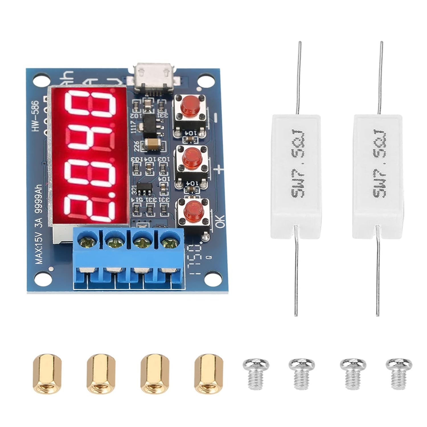 Oumefar Discharge Capacity Tester ZB2L3 Battery Capacity Tester Micro Battery Discharge Tester Analysis Instruments Electrical Discharge Tester Analyzer for Testing Capacity of Battery