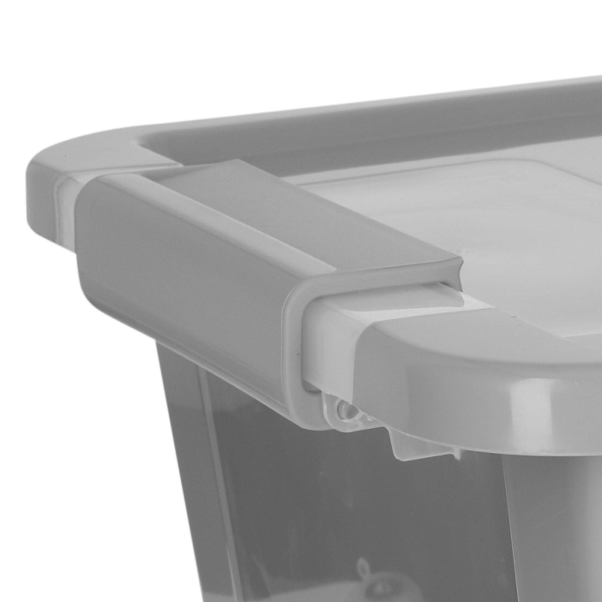Curver Pack 7 Cajas Almacenaje con Tapa Bi-Box 11L, Transparentes y Grises, Apilables, Orden Hogar, Armarios, Vestidores y Trasteros, Cierre Seguro, Rápido Acceso, Resistente y Duradera