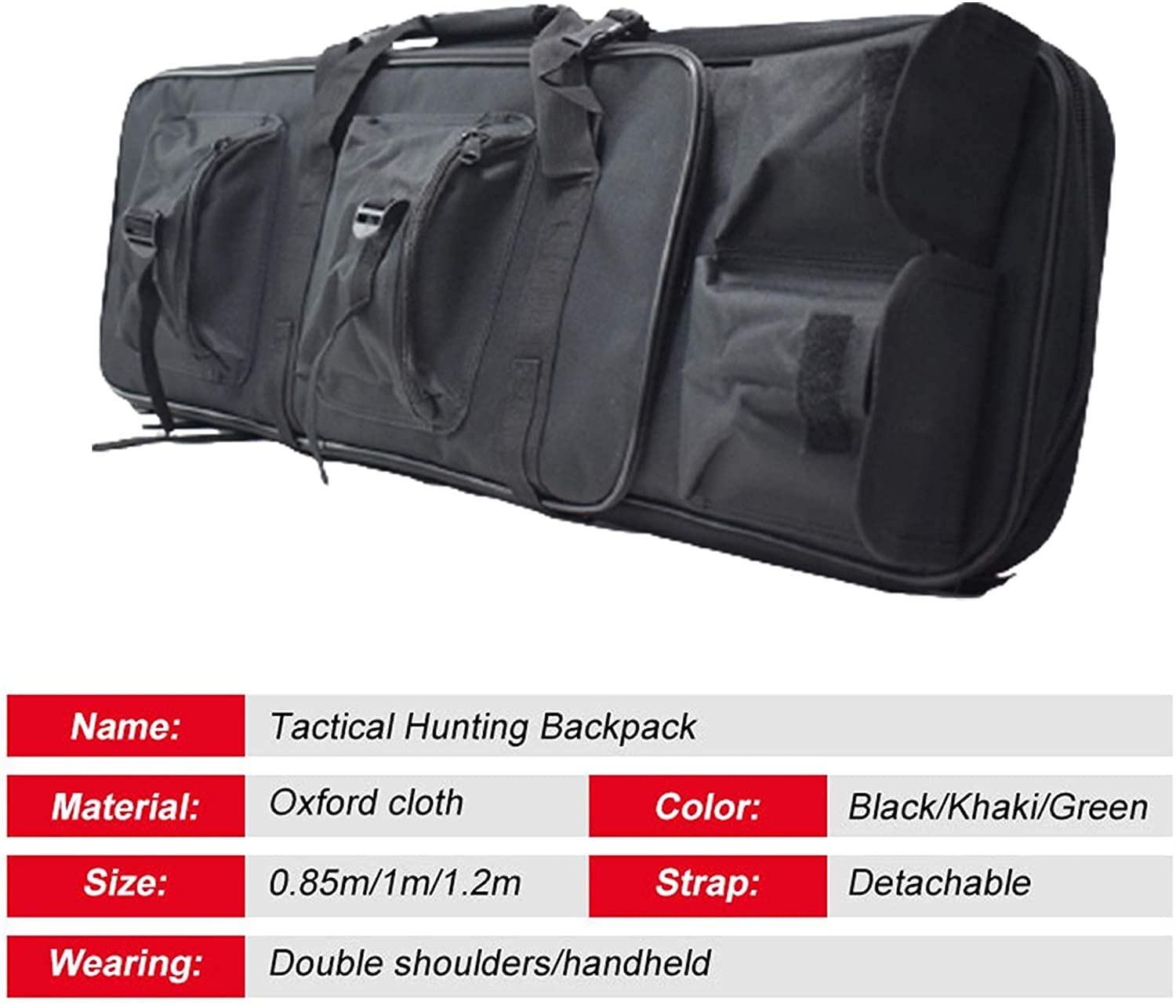 Bolsa Táctica Funda para Arma Estuche para rifle Bolsa para pistola táctica, Mochila para caña de pescar Pistola Escopeta Estuche para airsoft Almacenamiento con correa para el hombro, Correa para el