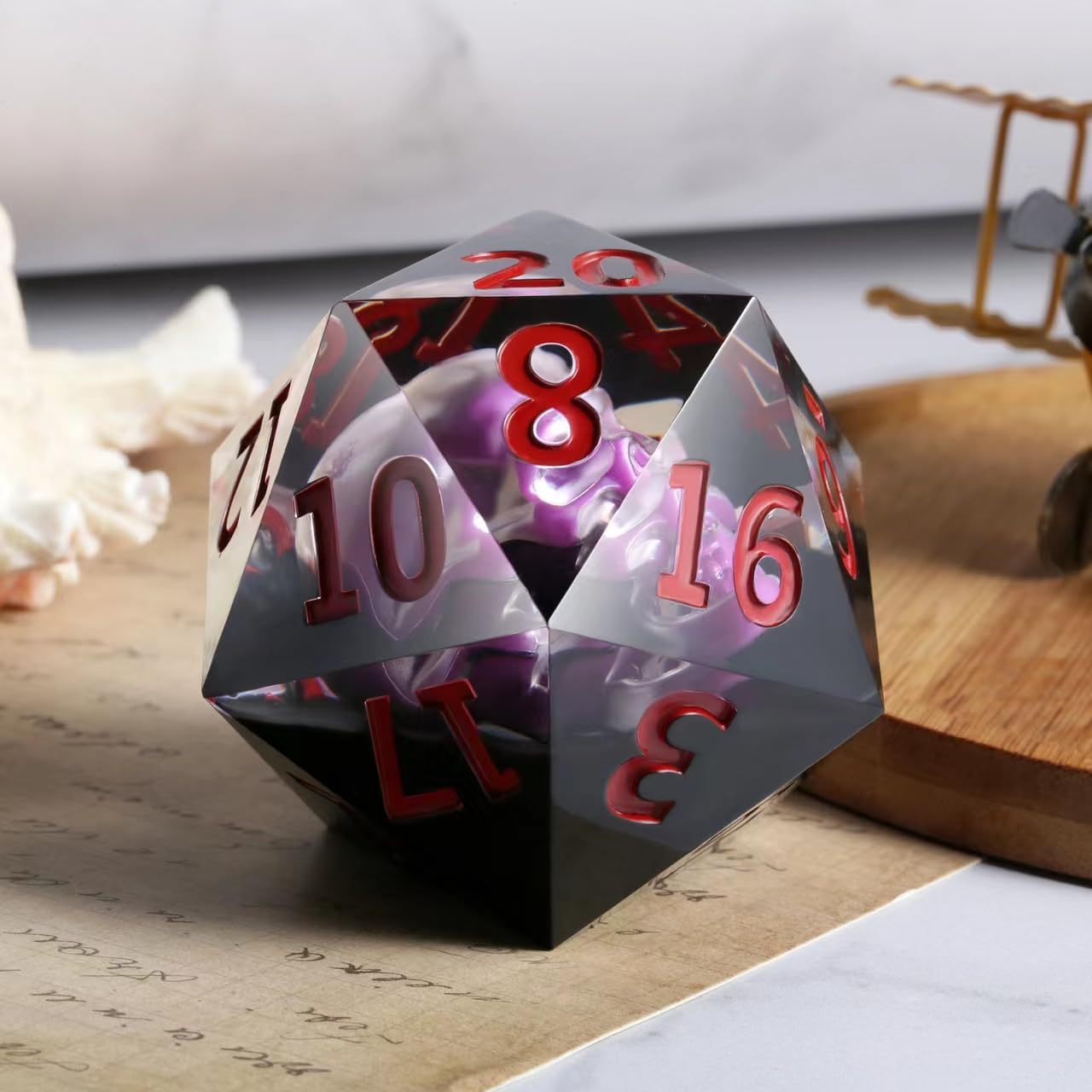 ZYWQ Dados D20 De 22 Mm – Set De 6 Dados De 20 Caras Para DND, Colores Variados, Números Grandes Y Fáciles De Leer, Para Juegos De Rol