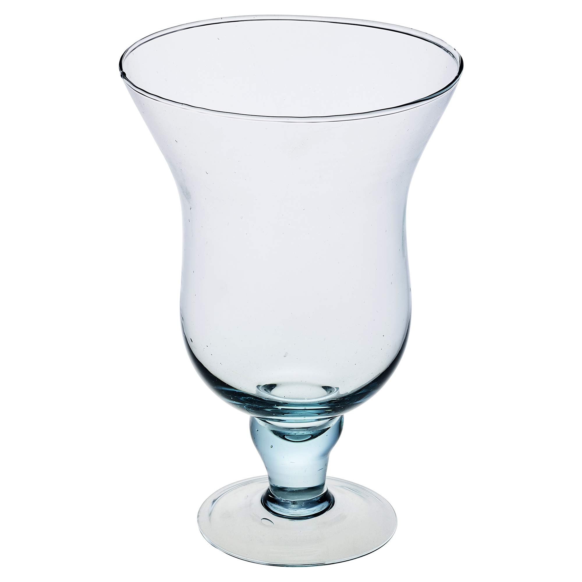 Urbnliving Transparent Clear Footed Glass Flower Vase Hurricane Design Centerpiece Display Setting 23Cm