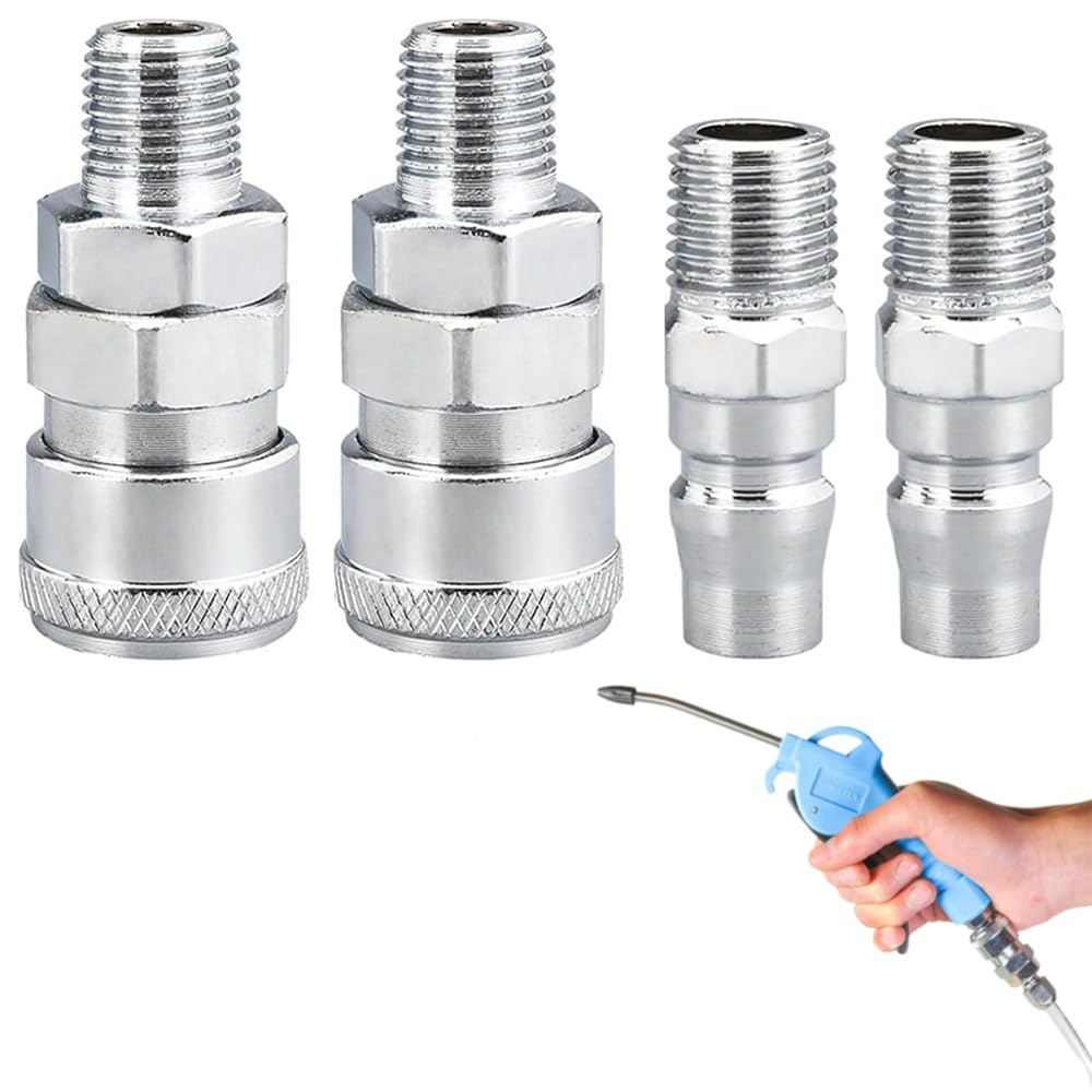 エアーカプラー PT1/4内ネジ用 4個入り 耐久性 摩耗しにくい 防錆 ウレタンホース取付用 (PM20、SM20)