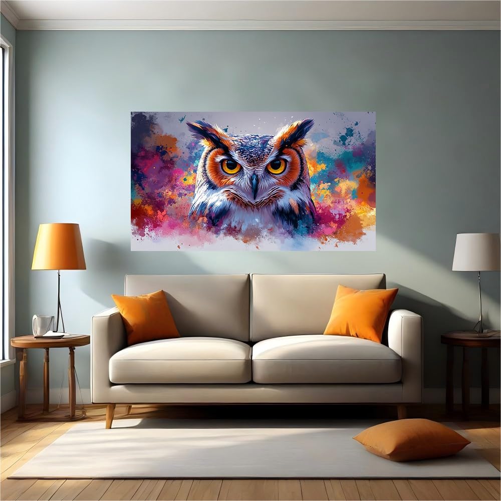 Adhesivo decorativo búho pintado para crear espacios relajantes en oficinas y habitaciones