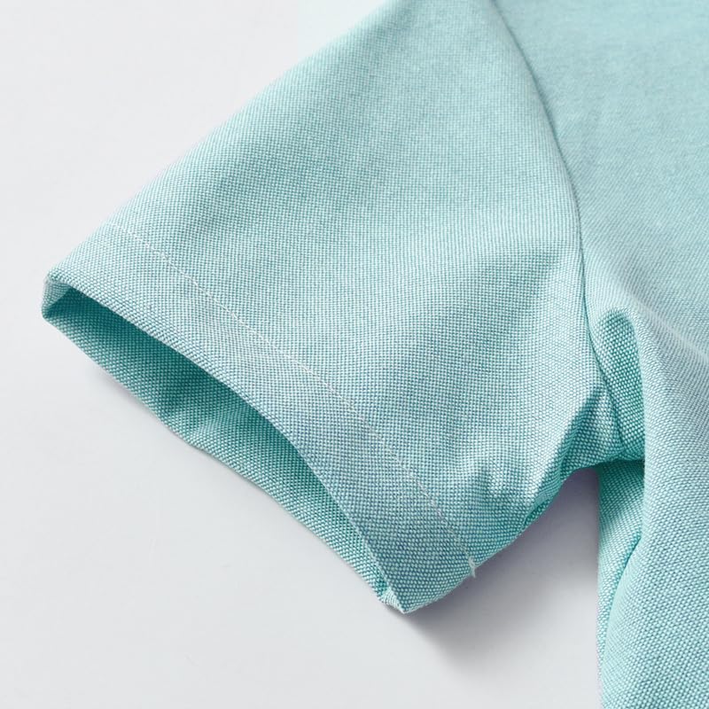 2 Pack Boys' Short Sleeve Henley Shirt Summer Button Down Cotton Casual Solid Dress Tops4