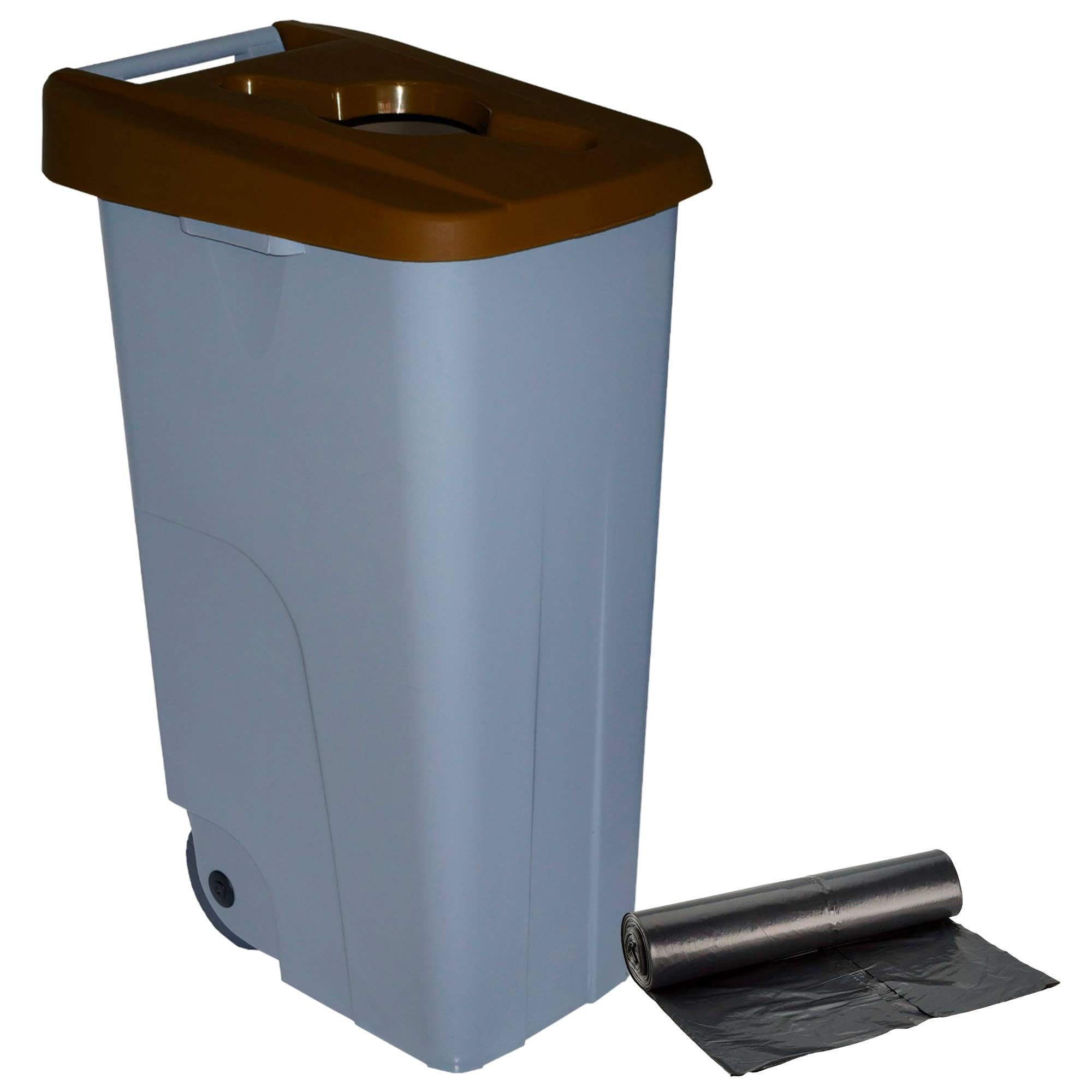 Denox 23250.839 pojemnik z recyklingu, 110 l, brązowy, polipropylen, wyjątkowy