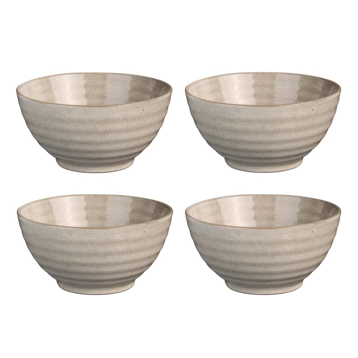 MEDARD DE NOBLAT - Bol à ramen - D18 cm / 1.1 L - Fuji - Grès couleurs réactives - Lot de 4 - Beige