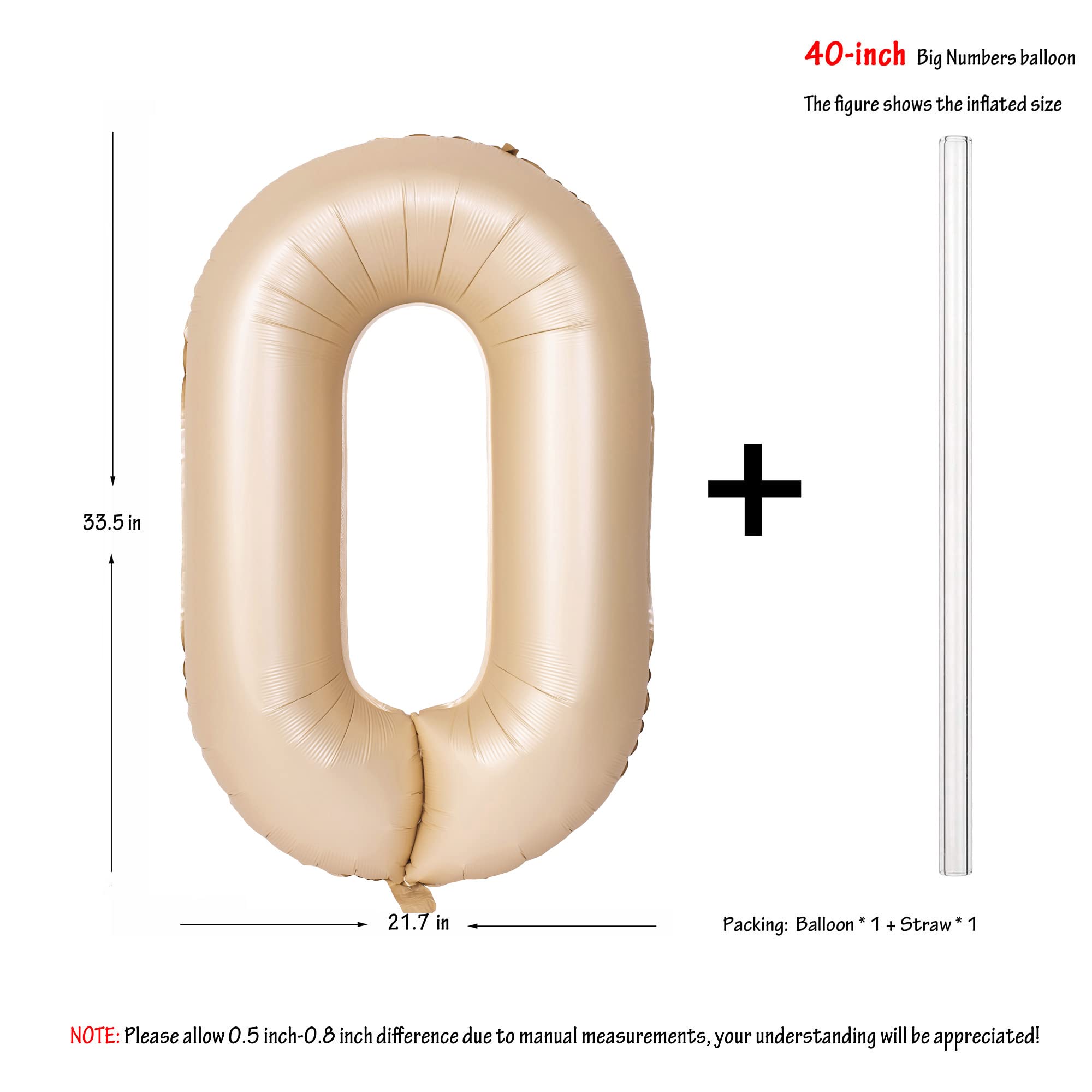 Red 0 balloon 40 Inch Giant Helium Foil Number 0 to 9 Red Balloon Birthday Wedding Party Digital Decorations (Number 0) — view 549