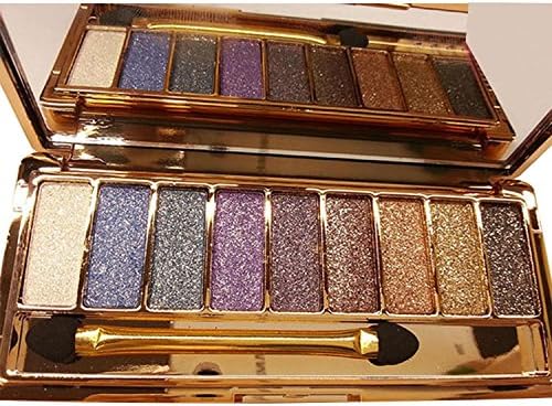 Ruior 9 colors Waterproof Makeup Eyeshadow Glitter Palette with Brush Eyeliner
